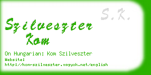 szilveszter kom business card